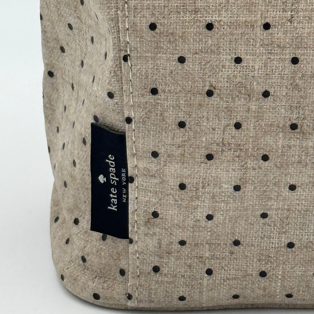 Kate Spade New York Out To Lunch Polka Dot Insulated Lunch Bag Tote Beige Black - Picture 3 of 9
